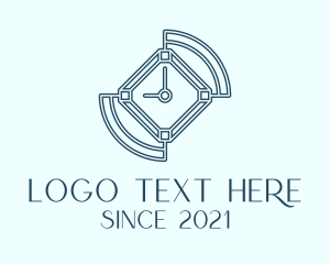 Time - Blue Luxury Wristwatch logo design