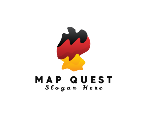 German Flag Map  logo design