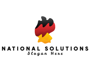 German Flag Map  logo design