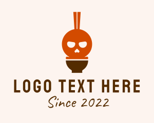 Chinese - Skull Noodle Street Food logo design