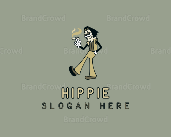 Hippie Marijuana Smoker Logo