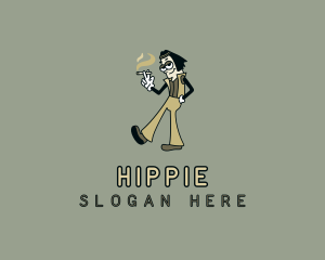 Hippie Marijuana Smoker logo design