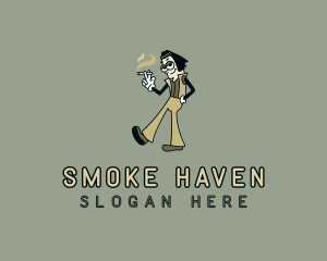 Bong - Hippie Marijuana Smoker logo design