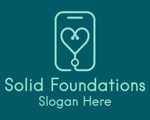 Stethoscope - Mobile Heart Health logo design