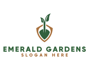 Gardening Shovel Crest  logo design