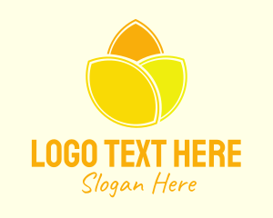 Fruit - Yellow Lemon Flower logo design