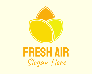 Yellow Lemon Flower logo design