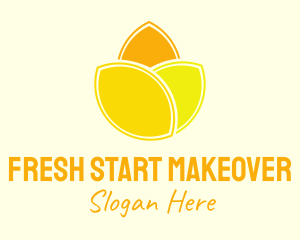 Yellow Lemon Flower logo design