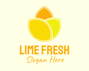 Lime - Yellow Lemon Flower logo design