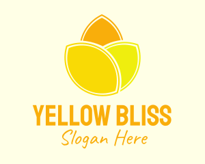 Yellow Lemon Flower logo design