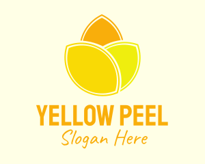 Yellow Lemon Flower logo design