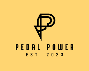 Power Electrician Letter P logo design