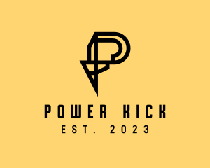 Power Electrician Letter P logo design