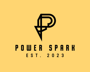 Electrician - Power Electrician Letter P logo design