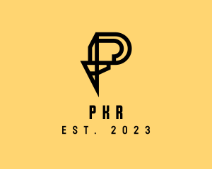 Power Electrician Letter P logo design