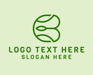Organic Products - Nature Leaf Letter B logo design