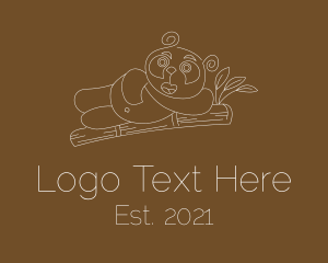 Drawing - Minimalist Chill Panda logo design