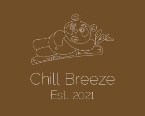 Minimalist Chill Panda logo design