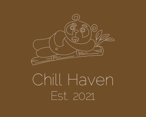 Minimalist Chill Panda logo design