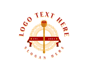 Luxury Royal Scepter logo design