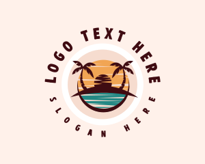 Beach Island Ocean logo design