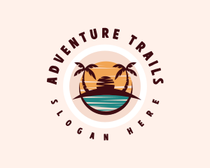 Beach Island Ocean logo design