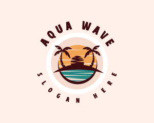 Beach Island Ocean logo design