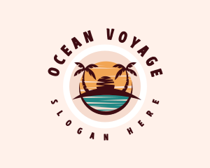 Beach Island Ocean logo design