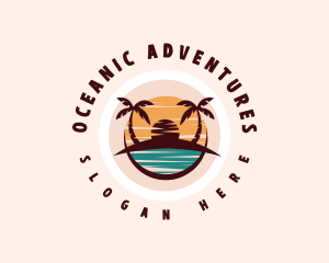 Beach Island Ocean logo design