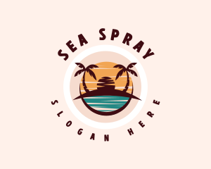 Beach Island Ocean logo design