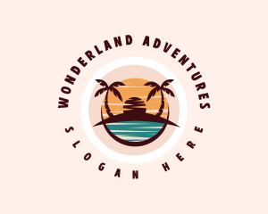 Beach Island Ocean logo design