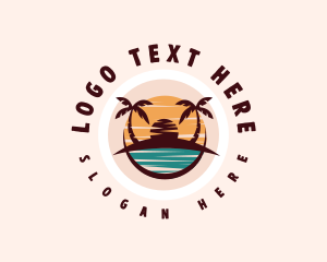 Unwind - Beach Island Ocean logo design