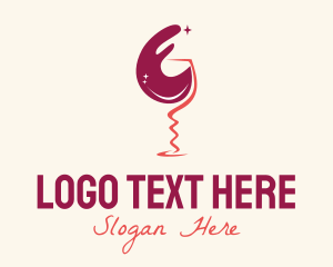 Liqueur - Wine Glass Splash logo design