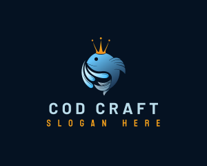 Cod - Crown King Fish logo design