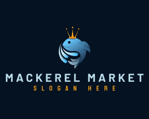 Mackerel - Crown King Fish logo design