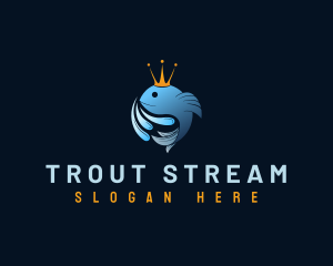 Trout - Crown King Fish logo design