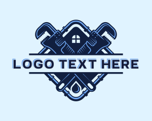 Tradesman - Plumber Wrench Pipe logo design