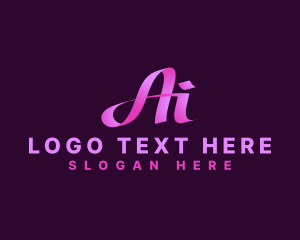 Letter Ai - Creative Script Calligraphy logo design