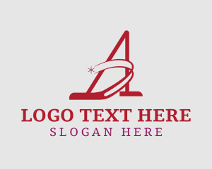 Astronomy - Star Swoosh Letter A logo design