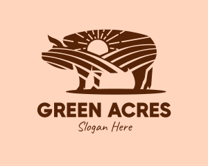 Farming - Sunrise Pig Farm logo design