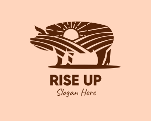 Sunrise Pig Farm  logo design