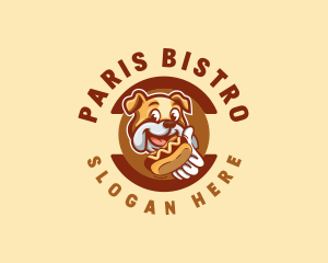 Bulldog Hotdog Sandwich logo design