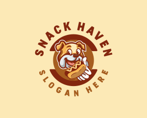 Bulldog Hotdog Sandwich logo design