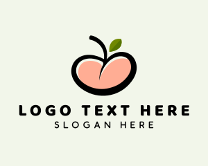 Strawberry - Peach Butt Fruit logo design