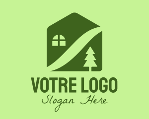 Cabin - Green Vacation House logo design