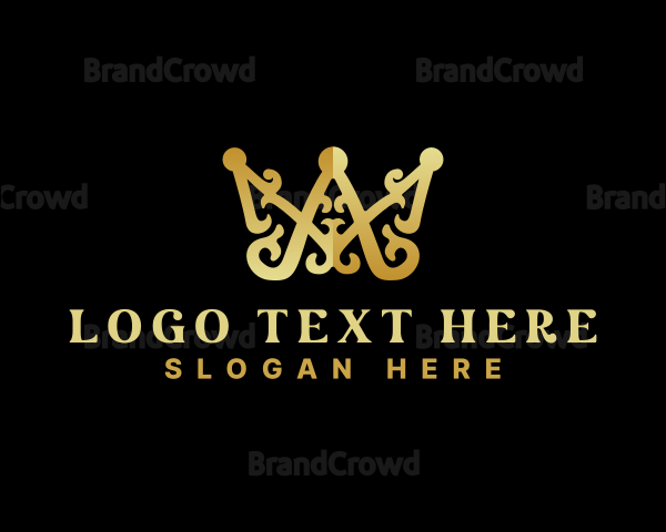 Luxury Royalty Crown Letter AM Logo