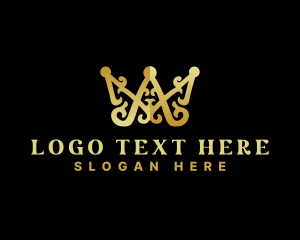 Medieval - Luxury Royalty Crown Letter AM logo design