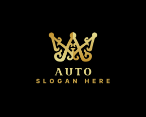 Luxury Royalty Crown Letter AM Logo