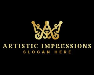 Luxury Royalty Crown Letter AM logo design