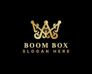 Luxury Royalty Crown Letter AM logo design